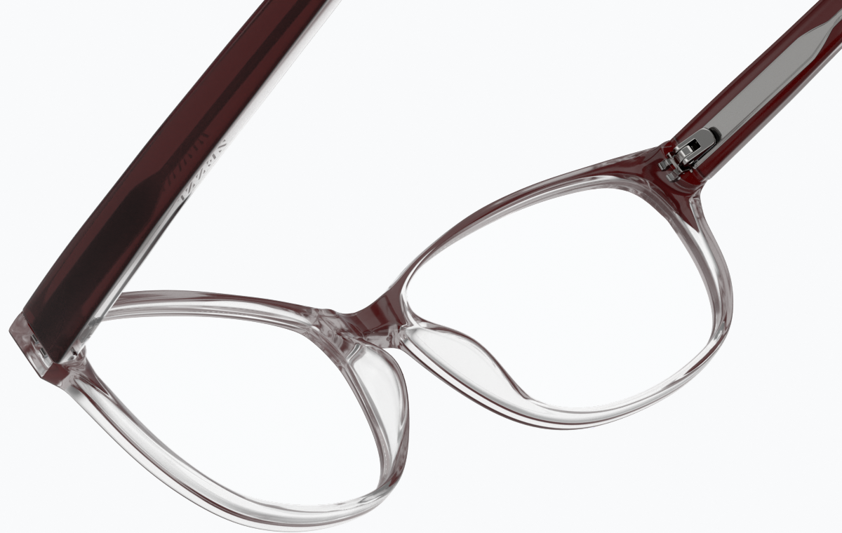 See-through view of Oval Glasses 126318 in Red thumbnail