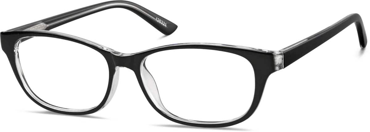 Angle view of Oval Glasses 126321 in Black