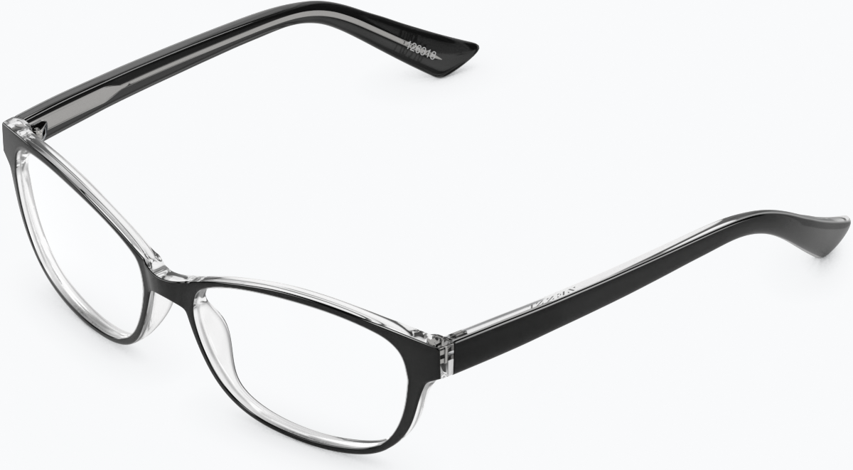 Angle view of Oval Glasses 126321 in Black thumbnail