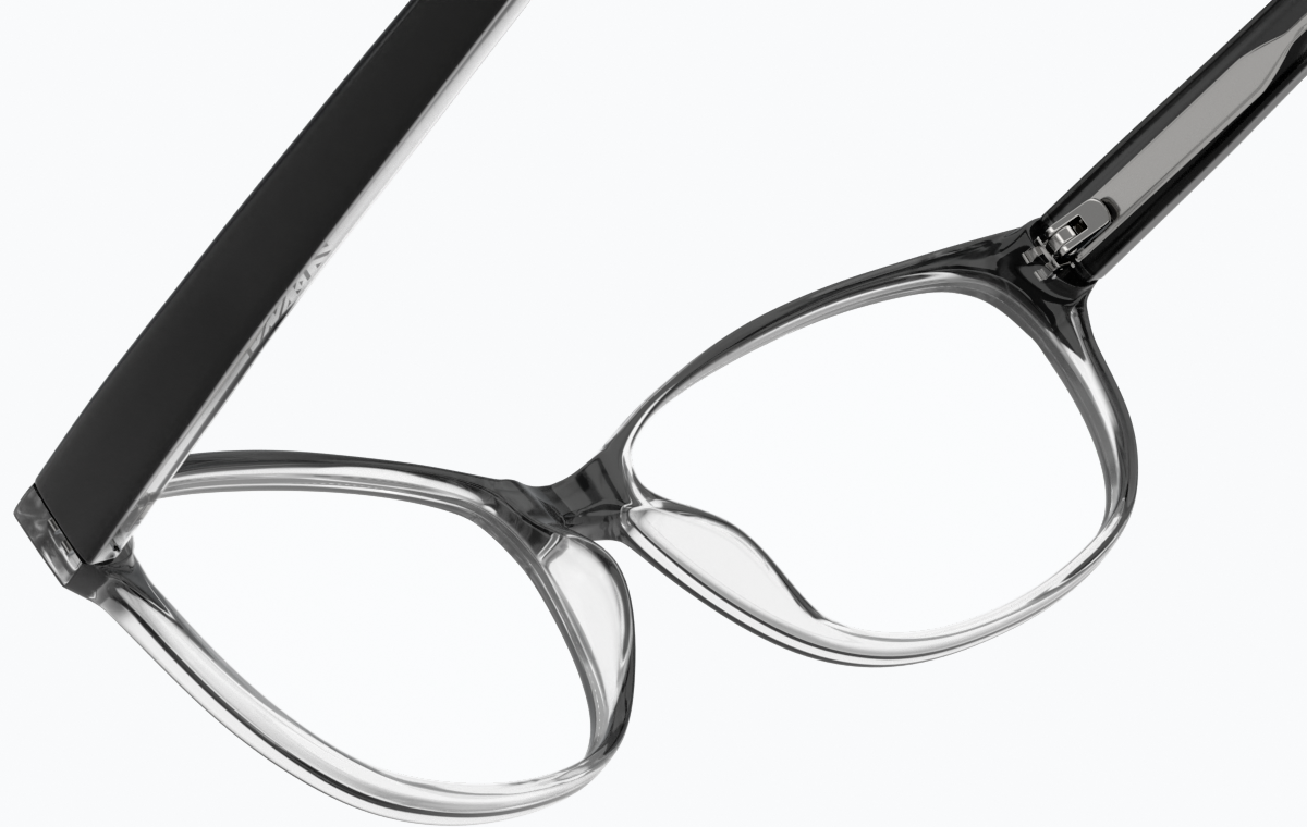 See-through view of Oval Glasses 126321 in Black thumbnail
