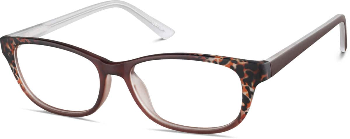 Angle view of Oval Glasses 126339 in Brown