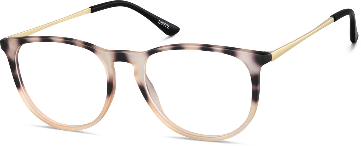 Zenni Womens Round Prescription Glasses Pattern Tortoiseshell Full Rim Frame