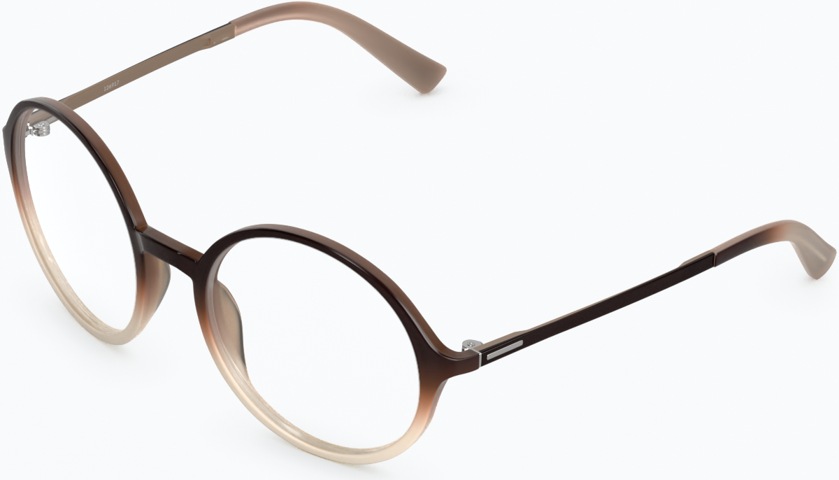 Angle view of Round Glasses 126915 in Brown thumbnail
