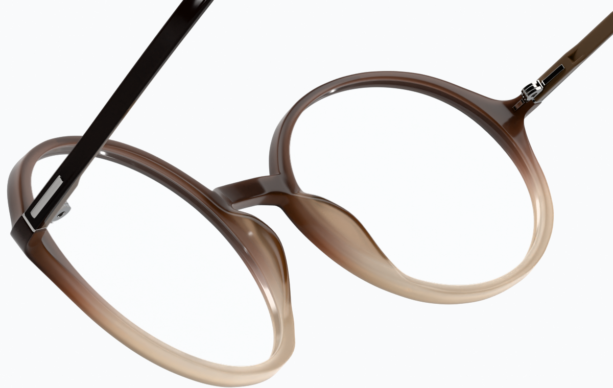 See-through view of Round Glasses 126915 in Brown thumbnail