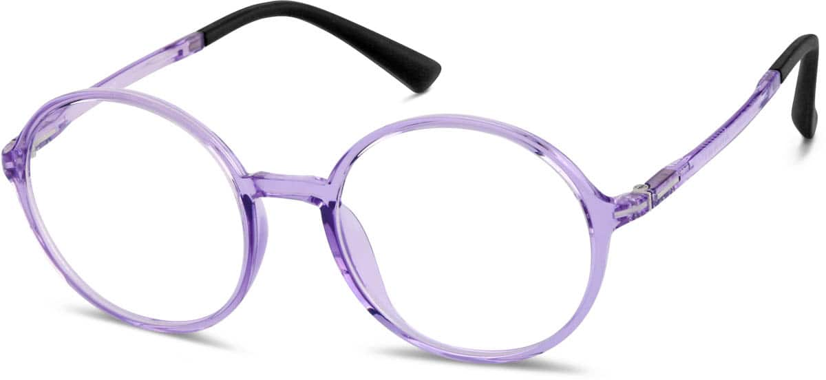 Angle view of Round Glasses 126917 in Purple