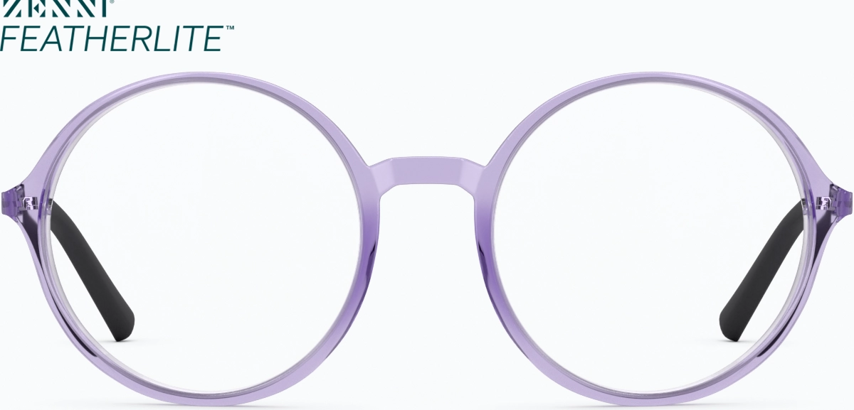 Front view of Round Glasses 126917 in Purple thumbnail