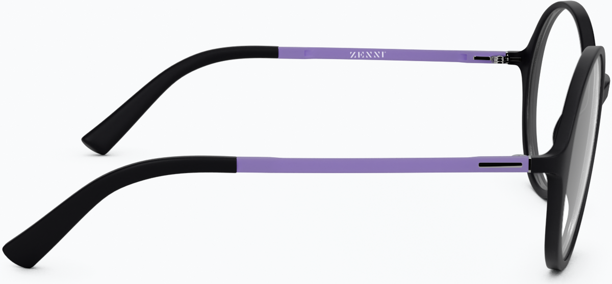Side view of Round Glasses 126921 in Black/Purple thumbnail