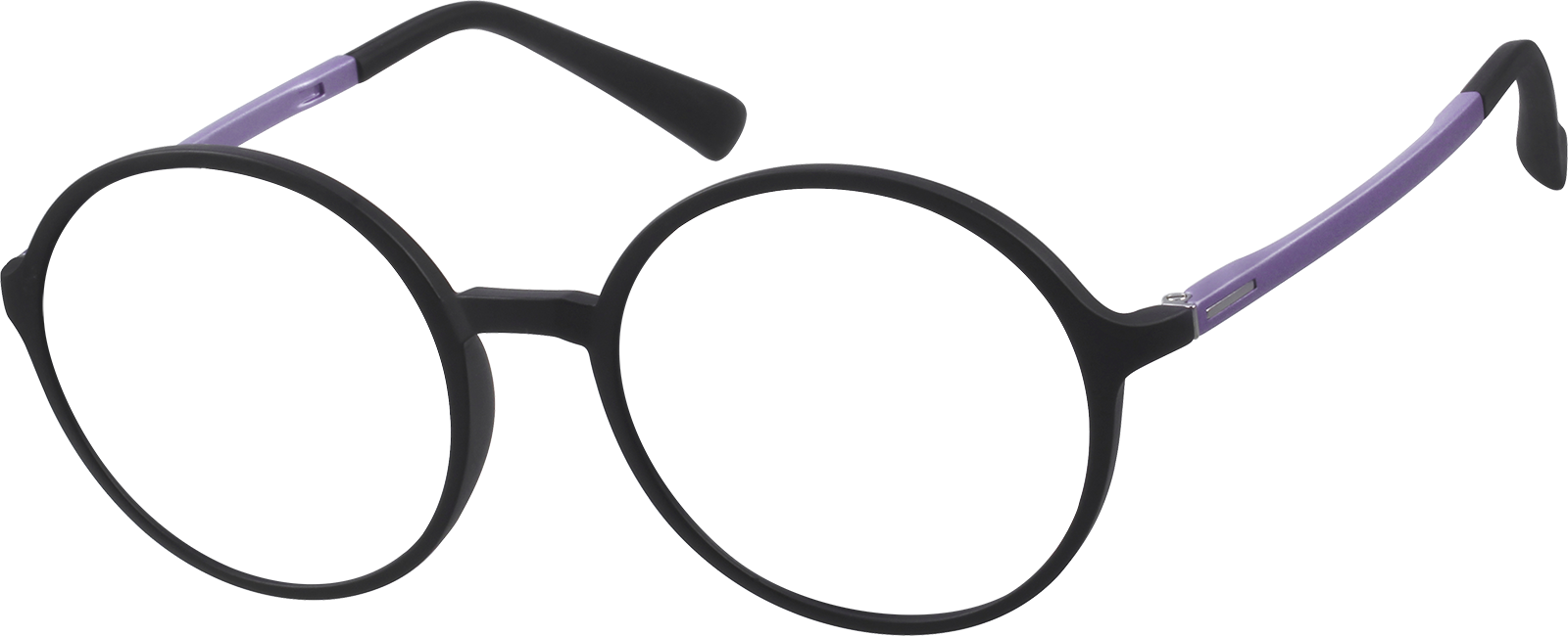 Angle view of Round Glasses 126921 in Black