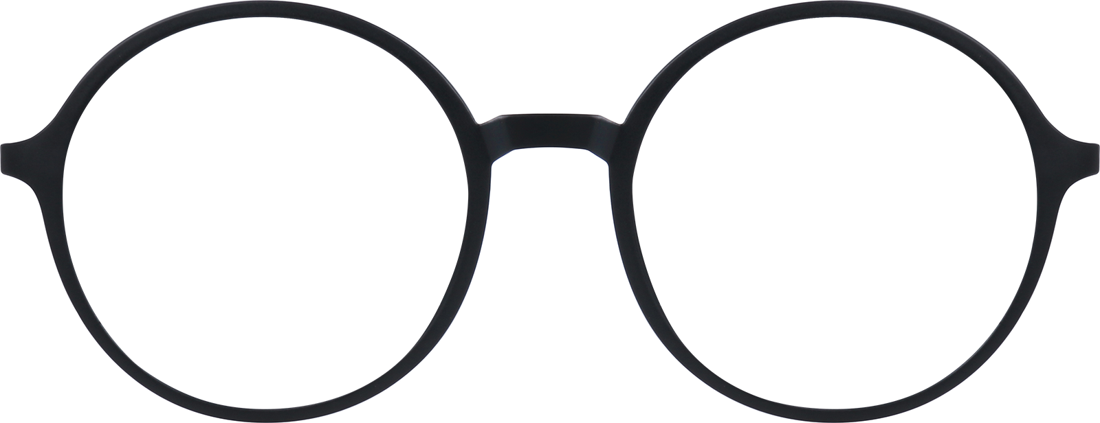 Front view of Round Glasses 126921 in Black