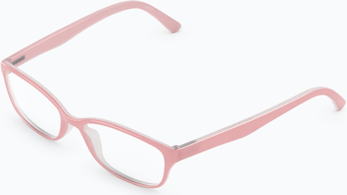 Angle view of Oval Glasses 127319 in Pink thumbnail