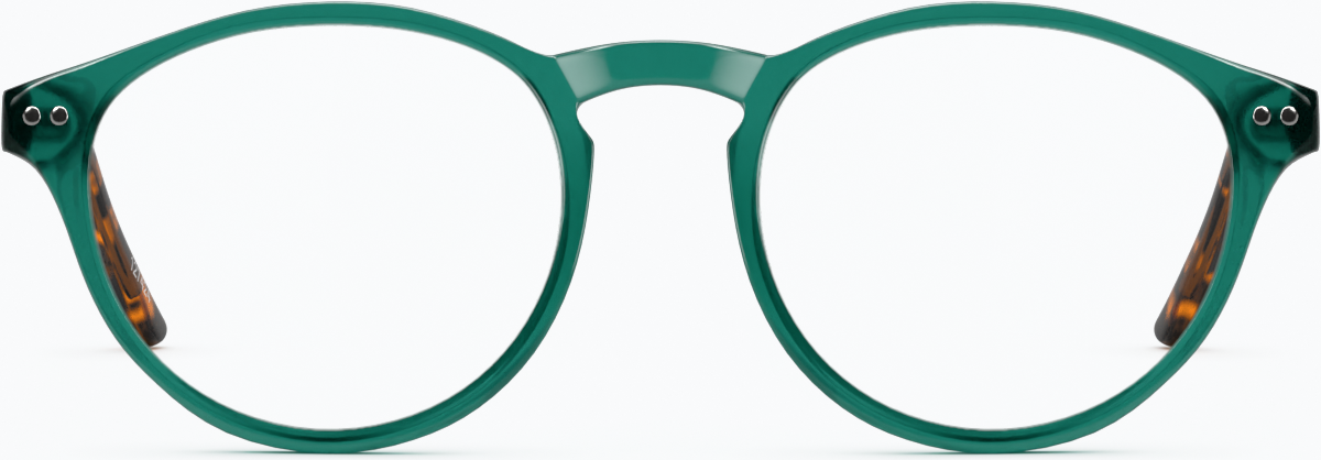 Front view of Round Glasses 127424 in Emerald thumbnail
