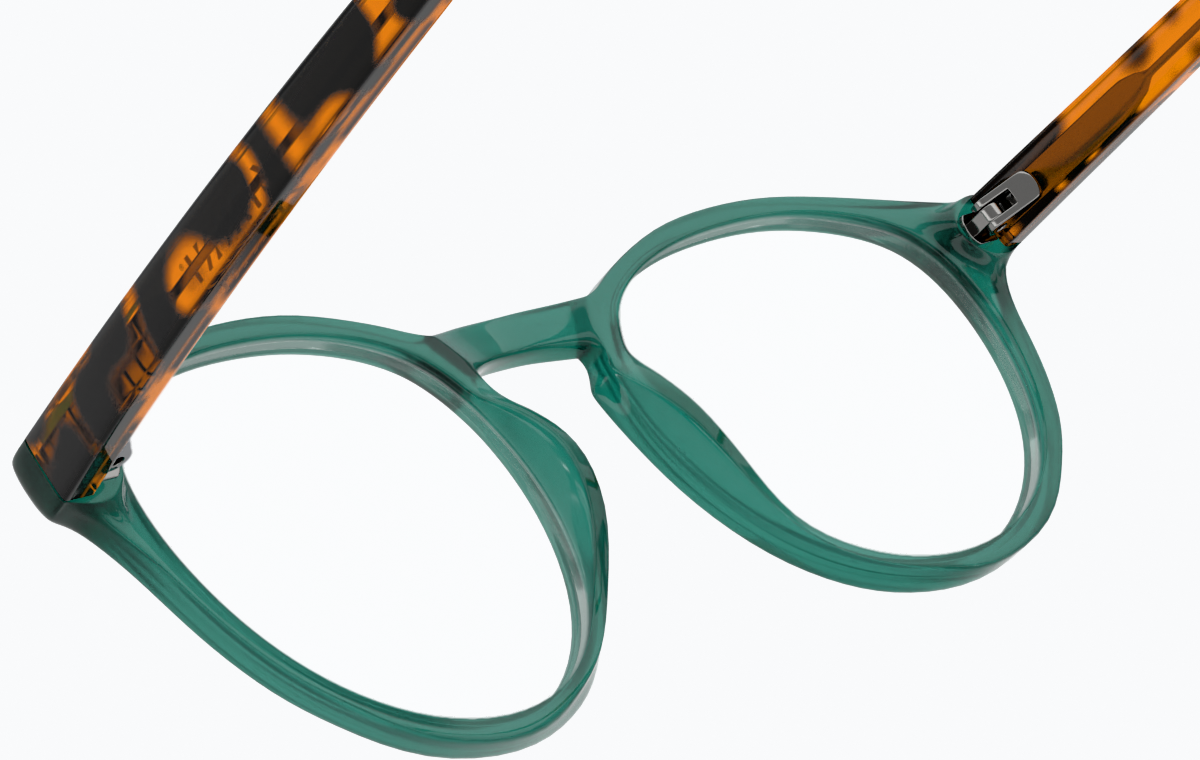 See-through view of Round Glasses 127424 in Emerald thumbnail