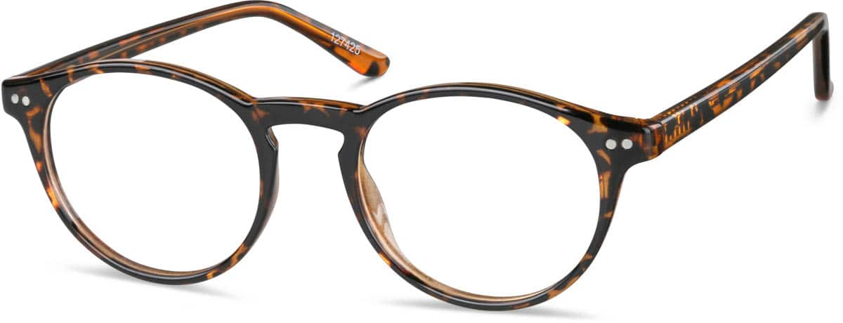 Angle view of Round Glasses 127425 in Tortoiseshell