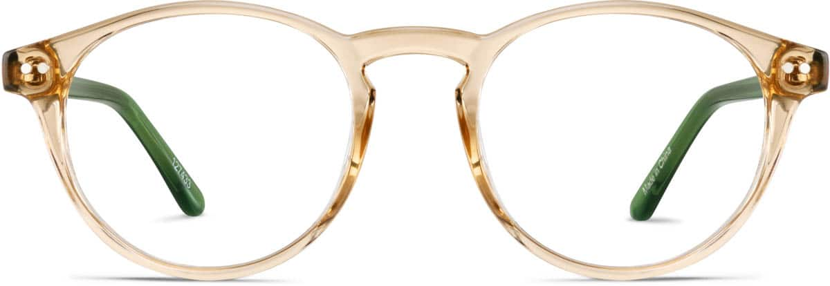 Front view of Round Glasses 127433 in Citrine