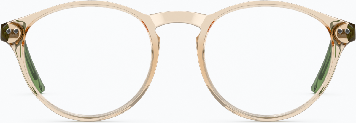 Front view of Round Glasses 127433 in Citrine thumbnail