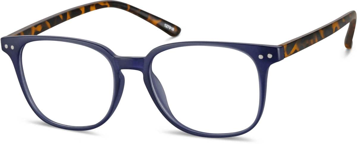 Angle view of Square Glasses 127916 in Navy