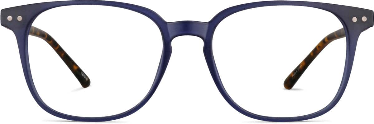 Front view of Square Glasses 127916 in Navy