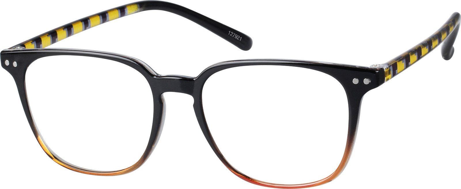 Angle view of Square Glasses 127921 in Black Pattern