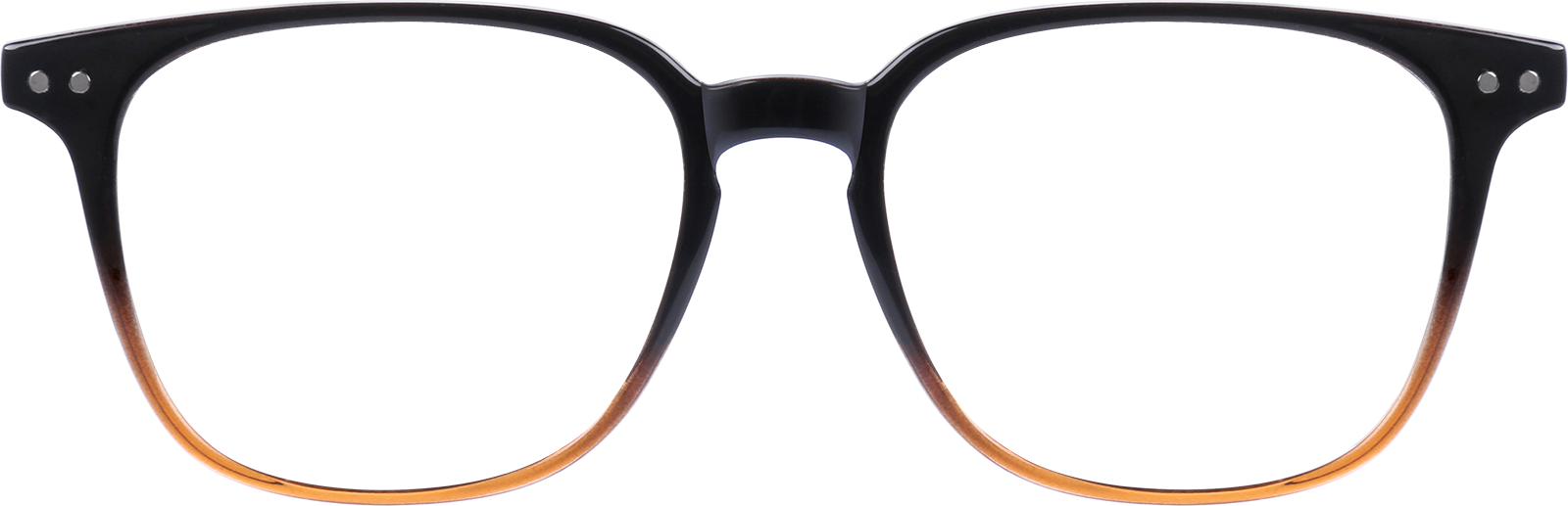 Front view of Square Glasses 127921 in Black Pattern