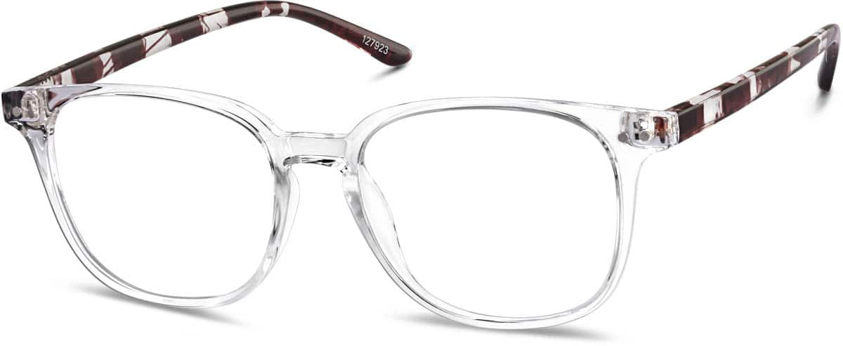 Angle view of Square Glasses 127923 in Clear