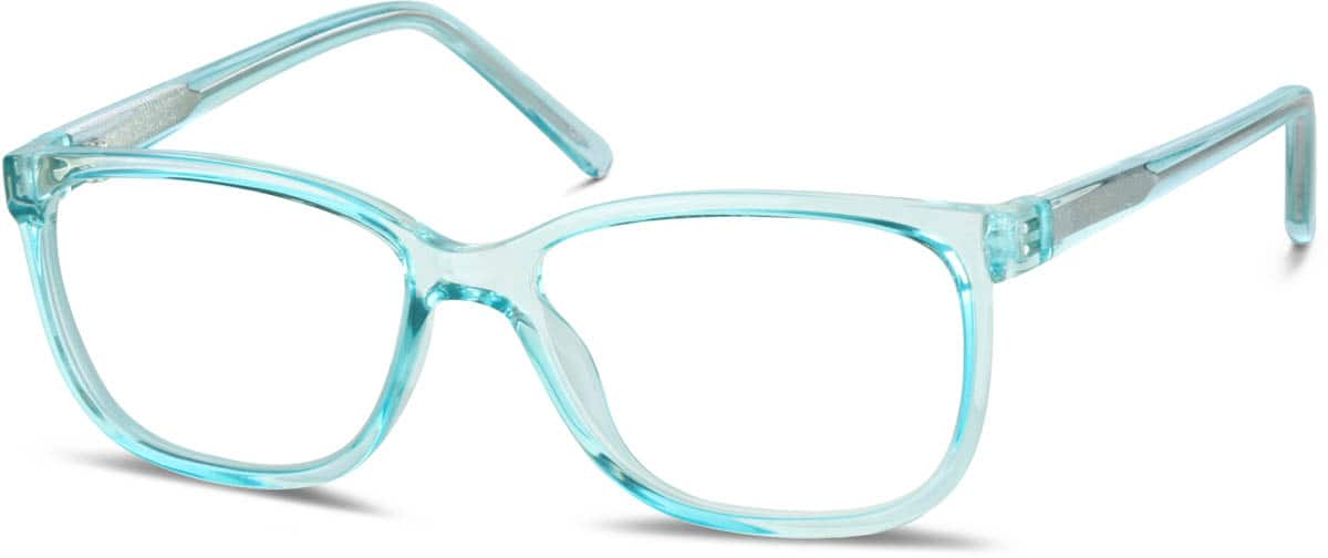 Angle view of Square Glasses 128016 in Blue