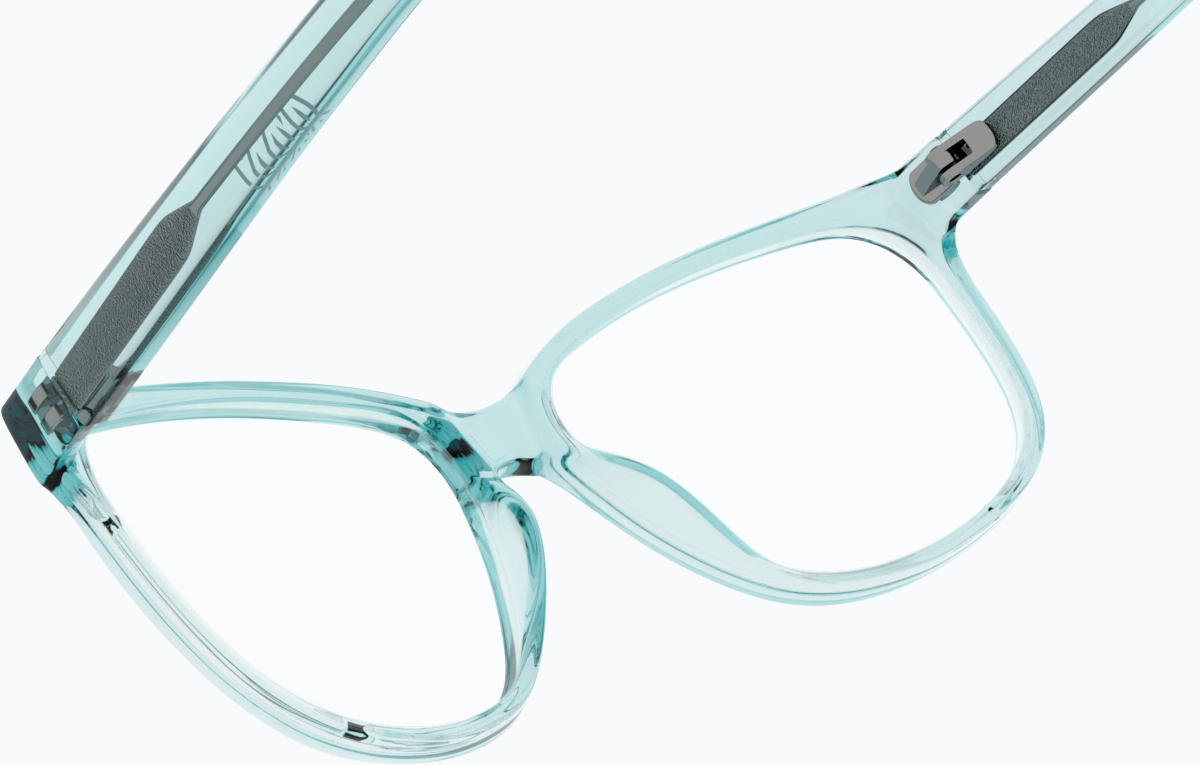 See-through view of Rectangle Glasses 128016 in Blue thumbnail