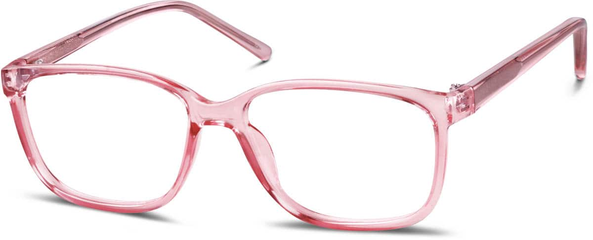 Angle view of Square Glasses 128019 in Pink