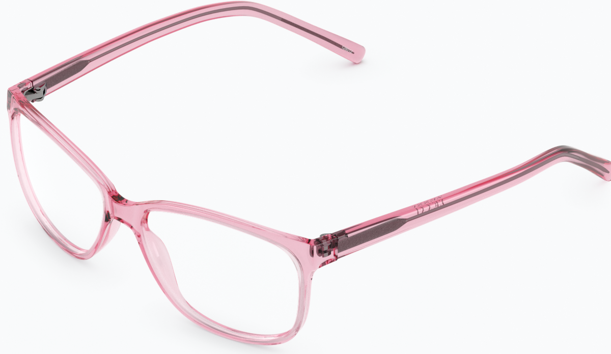 Angle view of Rectangle Glasses 128019 in Pink thumbnail