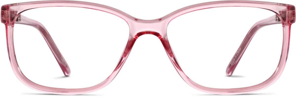 Front view of Square Glasses 128019 in Pink