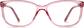 Front view of Rectangle Glasses 128019 in Pink thumbnail