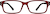 Front view of Rectangle Glasses 128218 in Red thumbnail