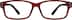 Rectangle Glasses 128218 in Red