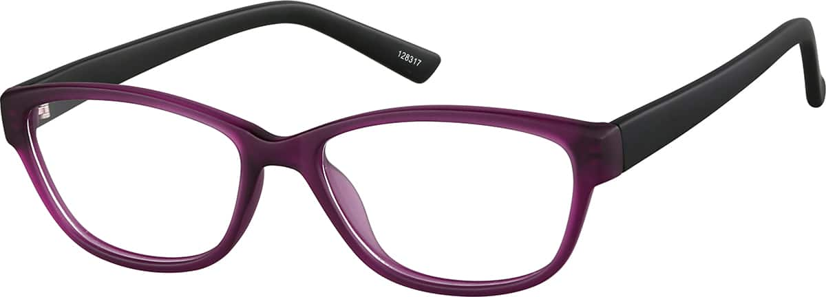 Angle view of Cat-Eye Glasses 128317 in Purple