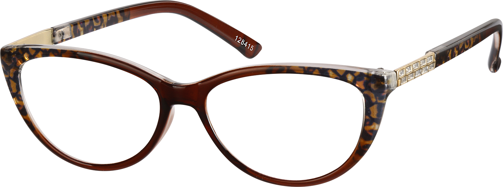 Angle view of Oval Glasses 128415 in Brown