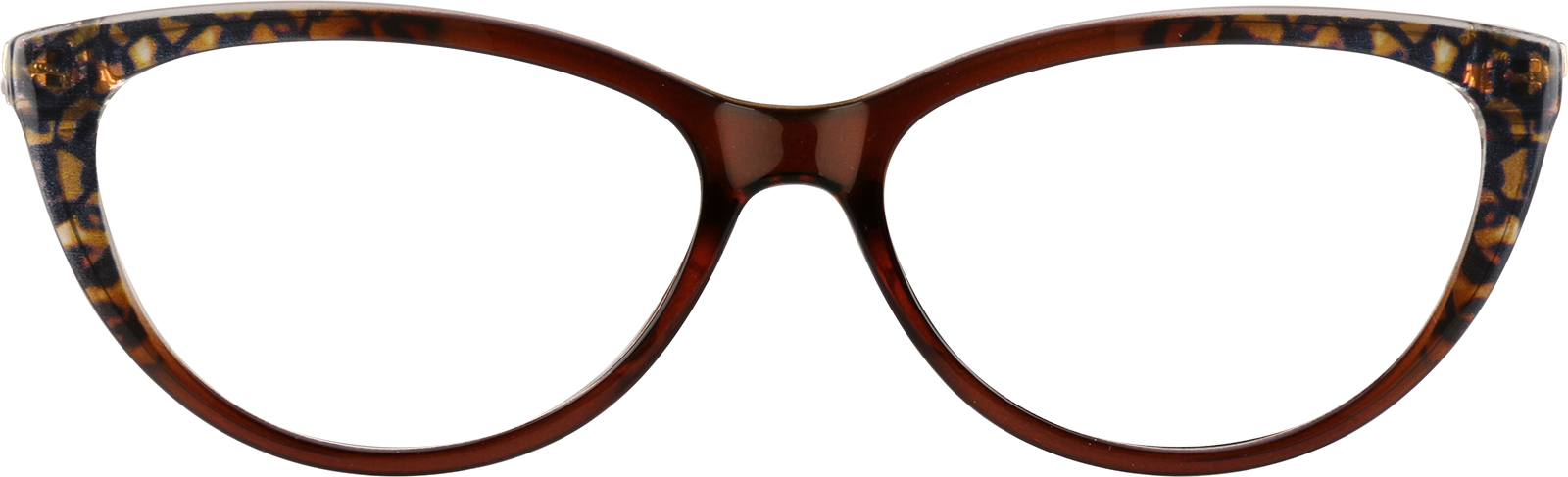 Front view of Oval Glasses 128415 in Brown