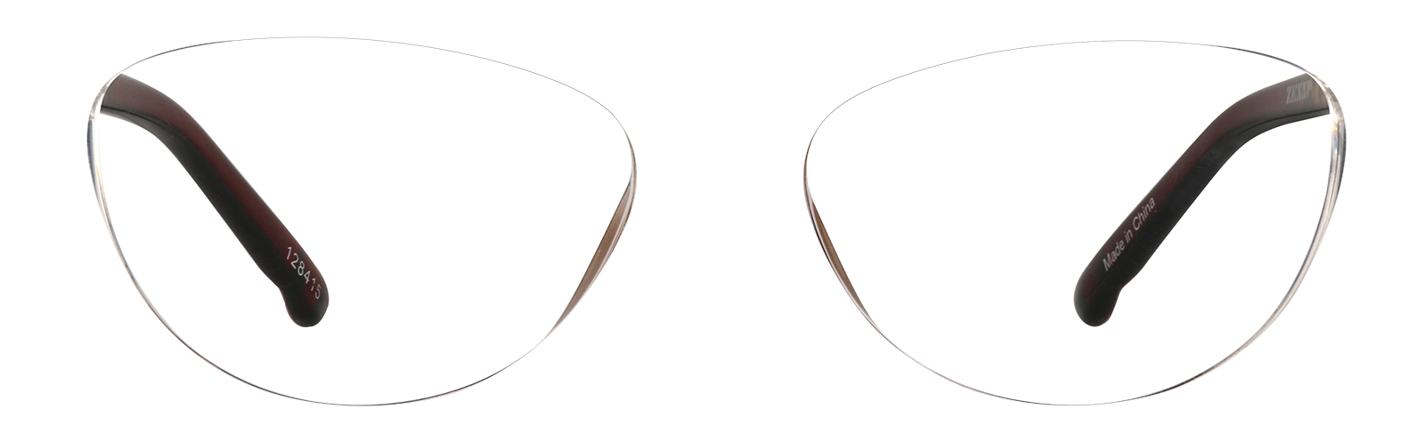 Front view of Oval Glasses 128415 in Brown