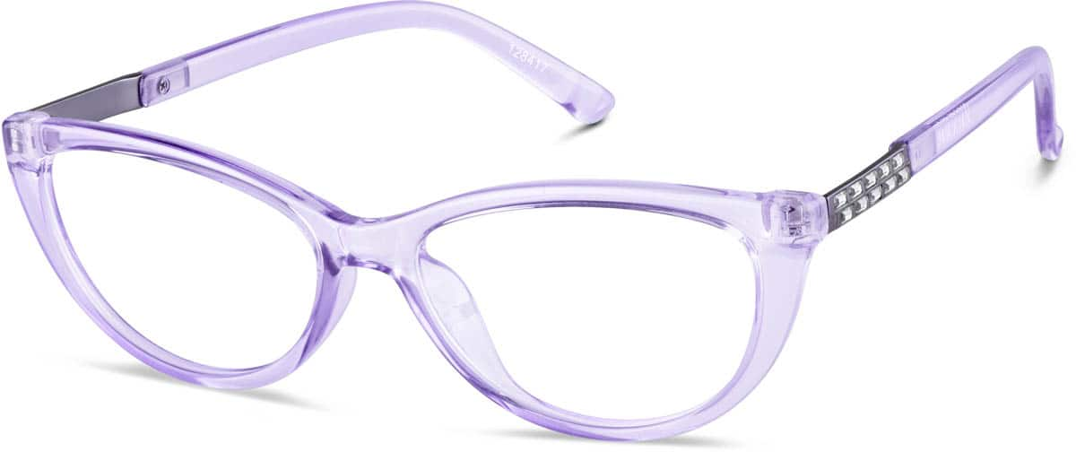 Angle view of Oval Glasses 128417 in Purple