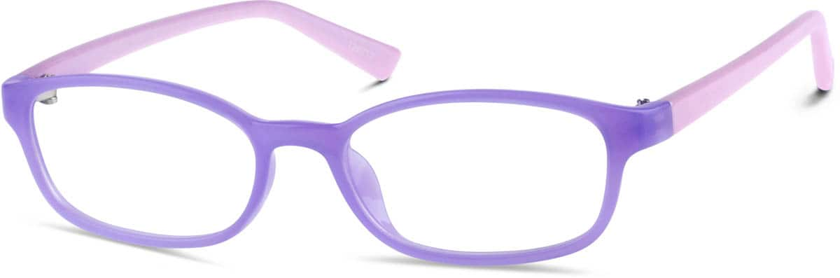 Angle view of Kids’ Rectangle Glasses 128717 in Purple