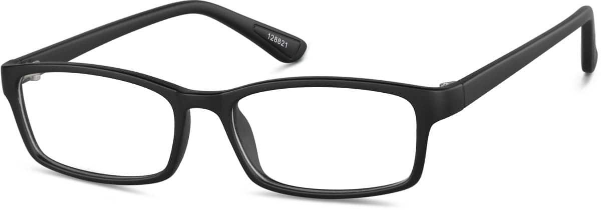 Angle view of Kids’ Rectangle Glasses 128821 in Black