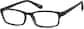 Angle view of Kids’ Rectangle Glasses 128821 in Black thumbnail