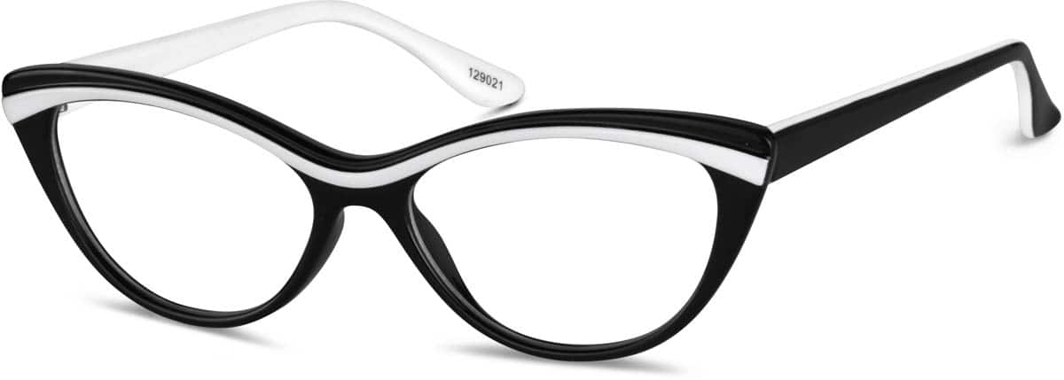 Angle view of Cat-Eye Glasses 129021 in Black