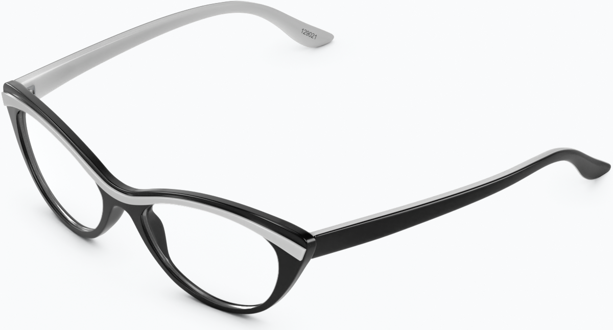 Angle view of Cat-Eye Glasses 129021 in Black thumbnail