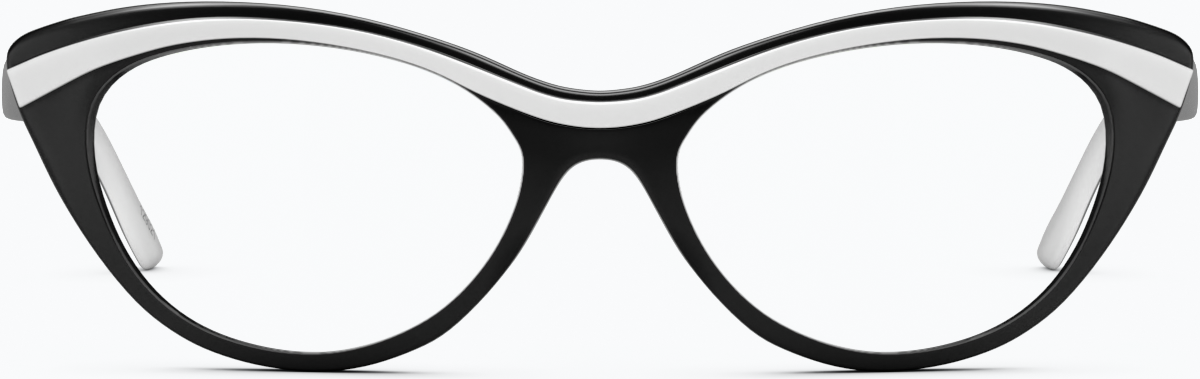 Front view of Cat-Eye Glasses 129021 in Black thumbnail