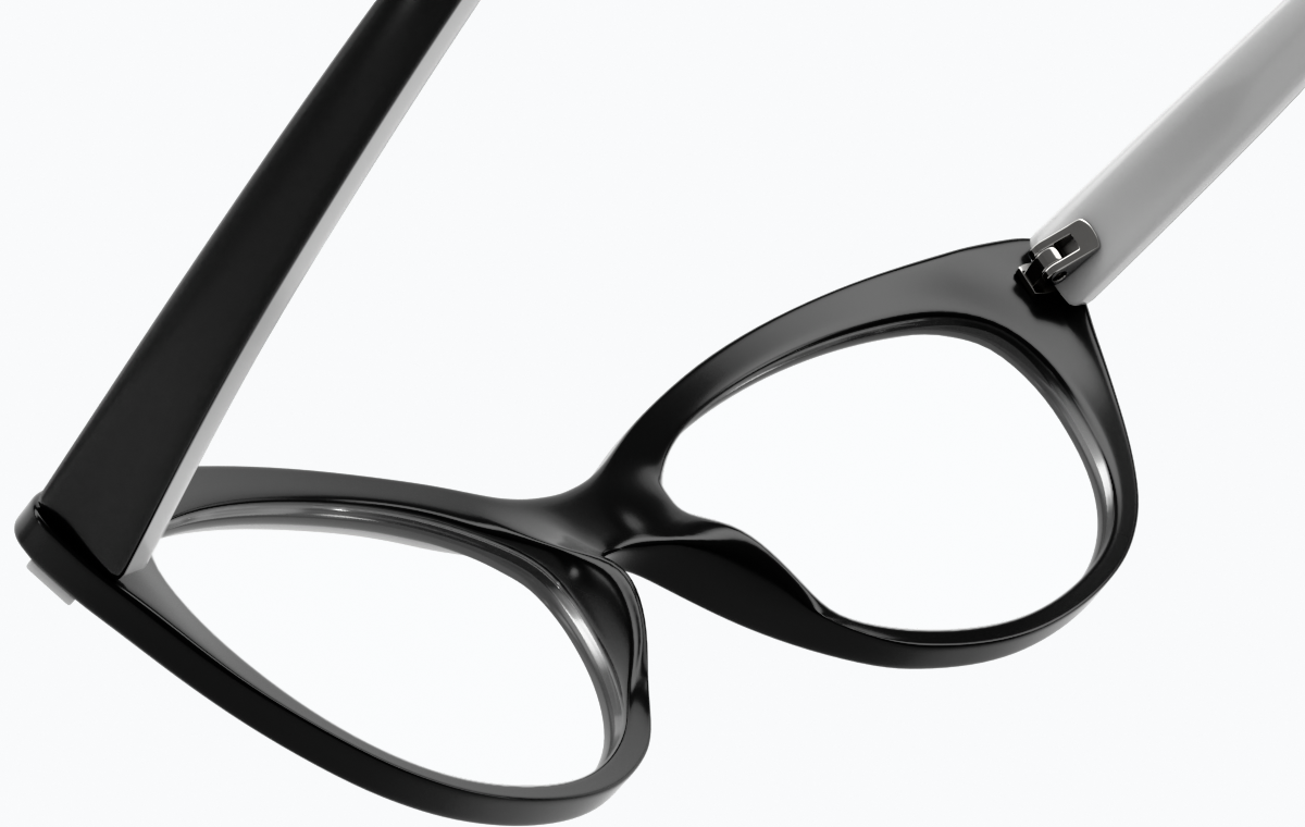 See-through view of Cat-Eye Glasses 129021 in Black thumbnail