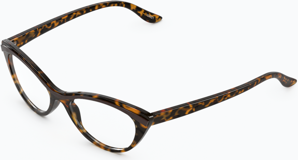 Angle view of Cat-Eye Glasses 129025 in Tortoiseshell thumbnail
