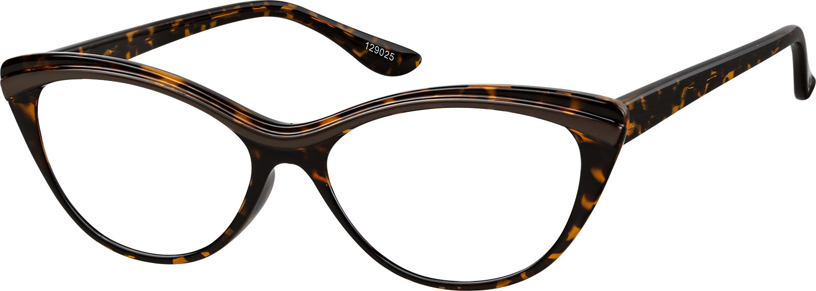 Angle view of Cat-Eye Glasses 129025 in Tortoiseshell