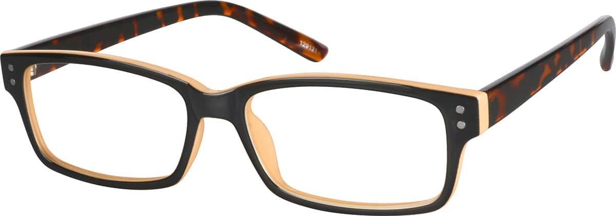 Angle view of Rectangle Glasses 129121 in Black