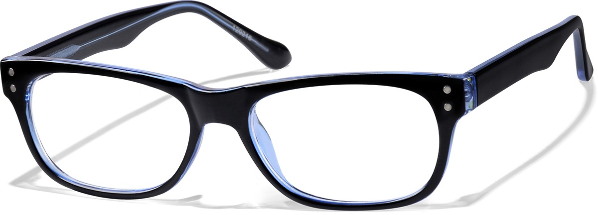 Zenni Rectangle Prescription Glasses Blue Plastic Full Rim Frame