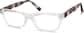 Angle view of Rectangle Glasses 129223 in Translucent thumbnail