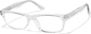 Angle view of Rectangle Glasses 129243 in Clear thumbnail